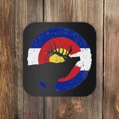Colorado Elk Hunting Co State Flag Hunter Coaster