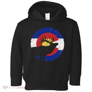 Colorado Elk Hunting Co State Flag Hunter Toddler Hoodie