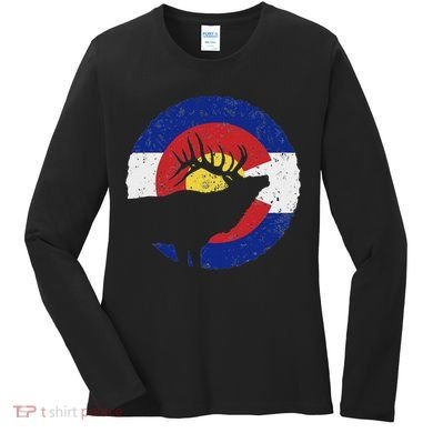 Colorado Elk Hunting Co State Flag Hunter Women's Long Sleeve Shirt