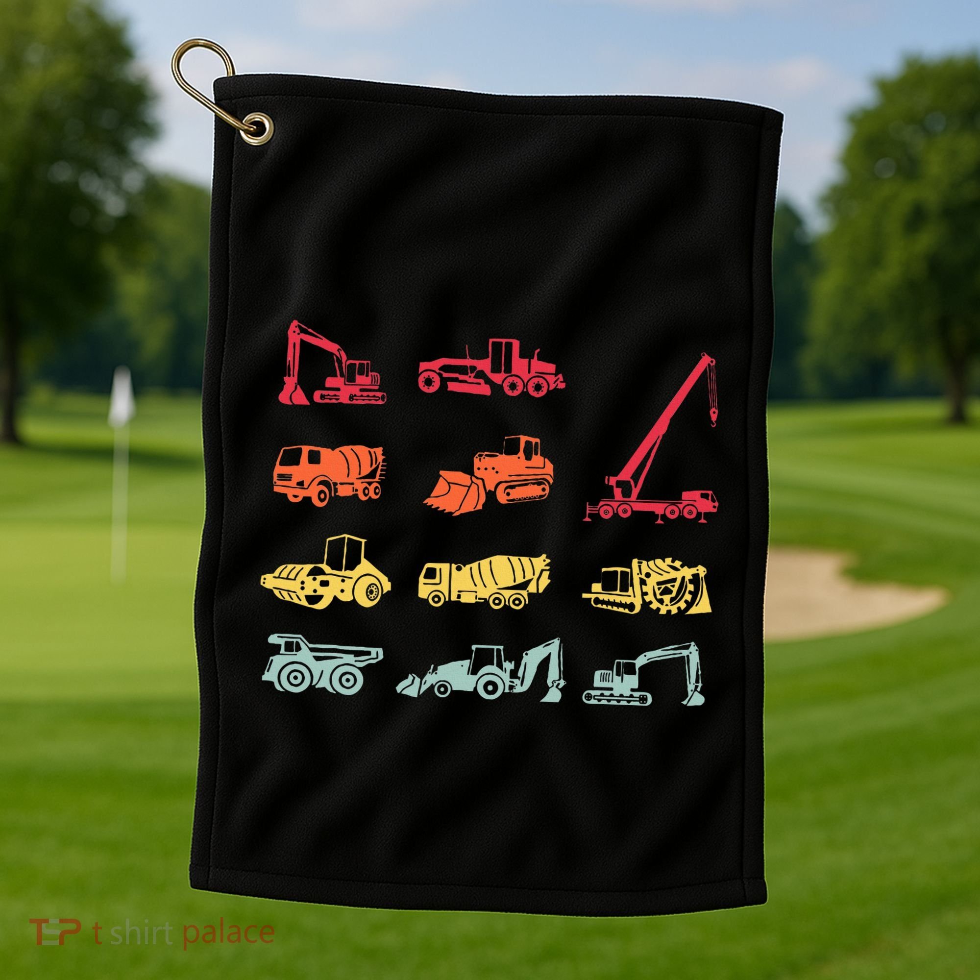 Construction Equipment Heavy Equipment Operator Golf Towel