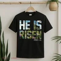 Celebrate Easter He Is Risen Matthew 18:6  T-Shirt thumb 2