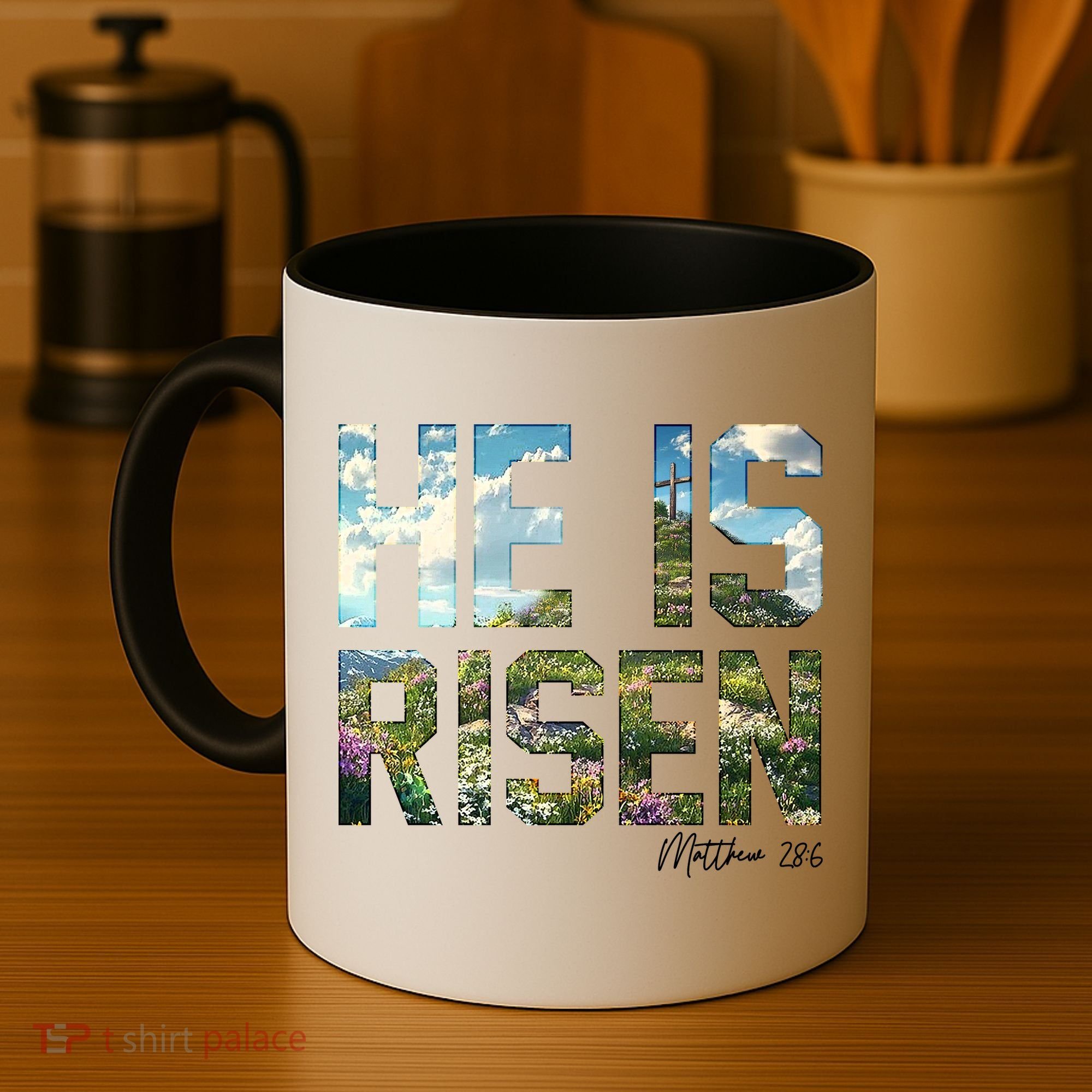 Celebrate Easter He Is Risen Matthew 18:6  Coffee Mug