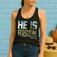 Celebrate Easter He Is Risen Matthew 18:6  Women's Tank Top thumb 2