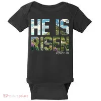 Celebrate Easter He Is Risen Matthew 18:6  Baby Bodysuit thumb 0