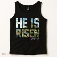 Celebrate Easter He Is Risen Matthew 18:6  Tank Top thumb 2