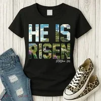 Celebrate Easter He Is Risen Matthew 18:6  Women's T-Shirt thumb 3