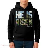 Celebrate Easter He Is Risen Matthew 18:6  Kids Hoodie thumb 4