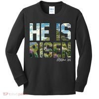 Celebrate Easter He Is Risen Matthew 18:6  Kids Long Sleeve Shirt thumb 0