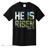 Celebrate Easter He Is Risen Matthew 18:6  Kids T-Shirt thumb 0
