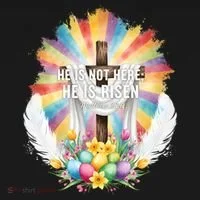 Celebrate Easter He Is Not Here He Is Risen Matthew 28:6 Women's Hoodie thumb 2