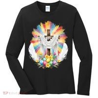 Celebrate Easter He Is Not Here He Is Risen Matthew 28:6 Women's Long Sleeve Shirt thumb 0