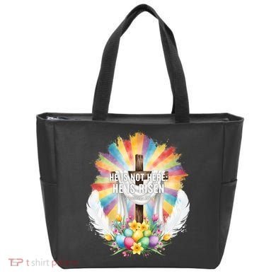 Celebrate Easter He Is Not Here He Is Risen Matthew 28:6 Tote Bag