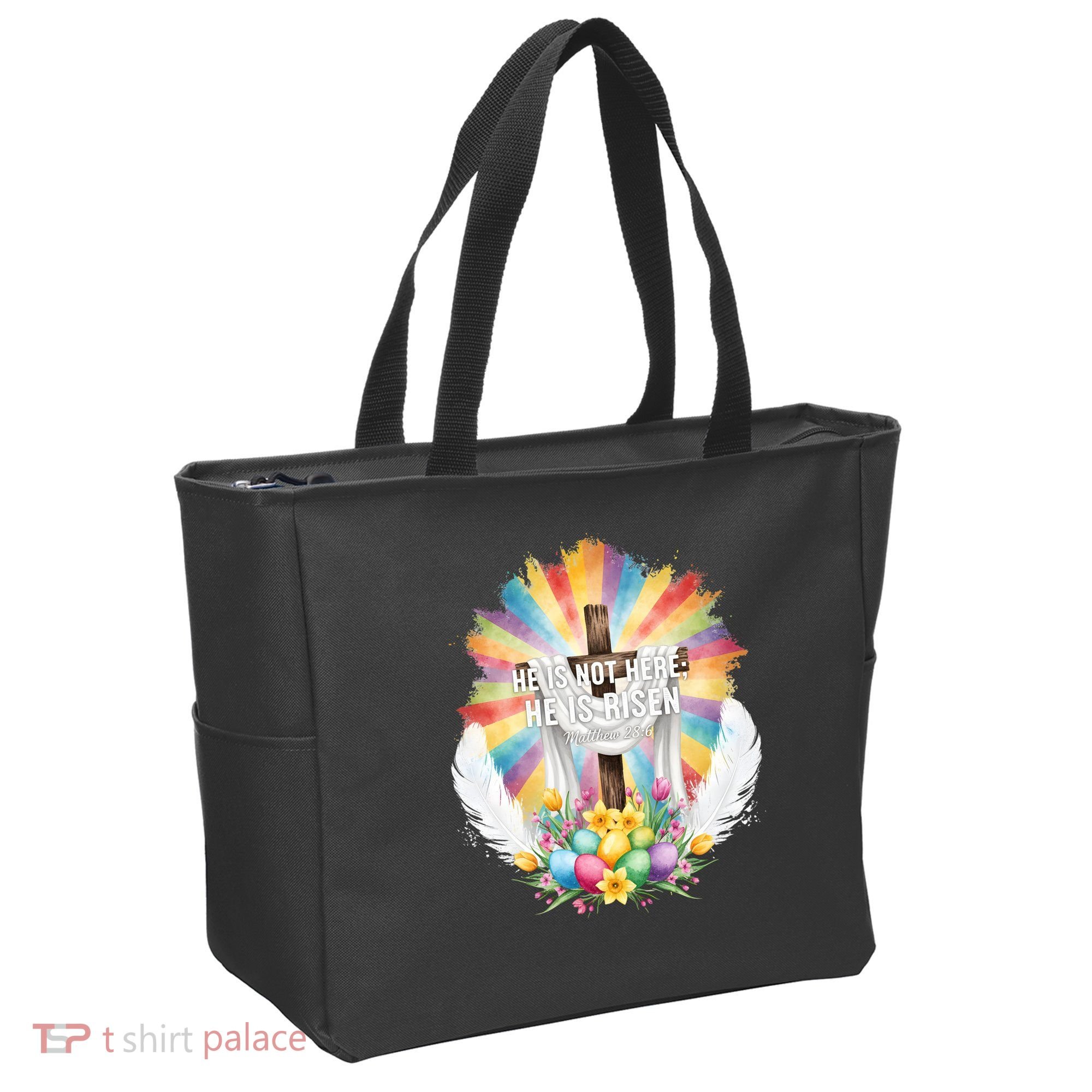 Celebrate Easter He Is Not Here He Is Risen Matthew 28:6 Tote Bag