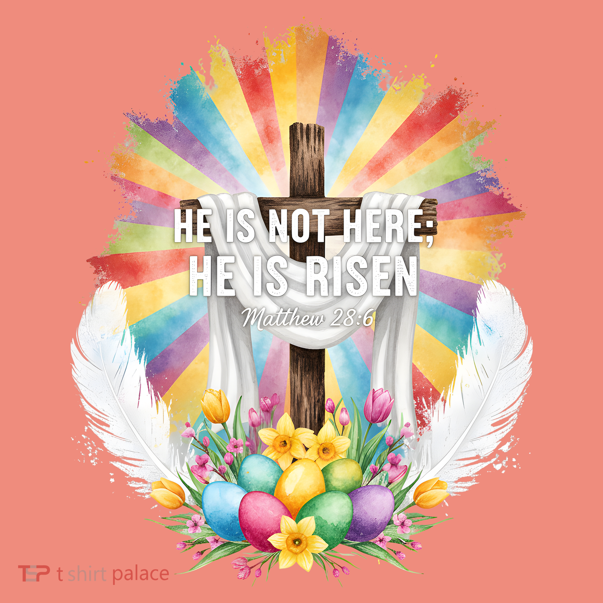 Celebrate Easter He Is Not Here He Is Risen Matthew 28:6 Kids T-Shirt
