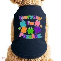 Cute Everyday I'm Puzzling Autism Awareness Doggie Tank thumb 0