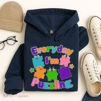 Cute Everyday I'm Puzzling Autism Awareness Hoodie thumb 4