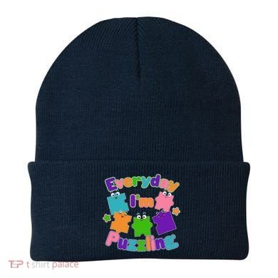 Cute Everyday I'm Puzzling Autism Awareness Beanie