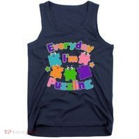 Cute Everyday I'm Puzzling Autism Awareness Tank Top thumb 0