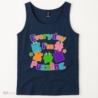Cute Everyday I'm Puzzling Autism Awareness Tank Top thumb 2