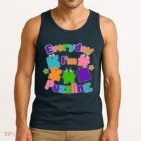 Cute Everyday I'm Puzzling Autism Awareness Tank Top thumb 3