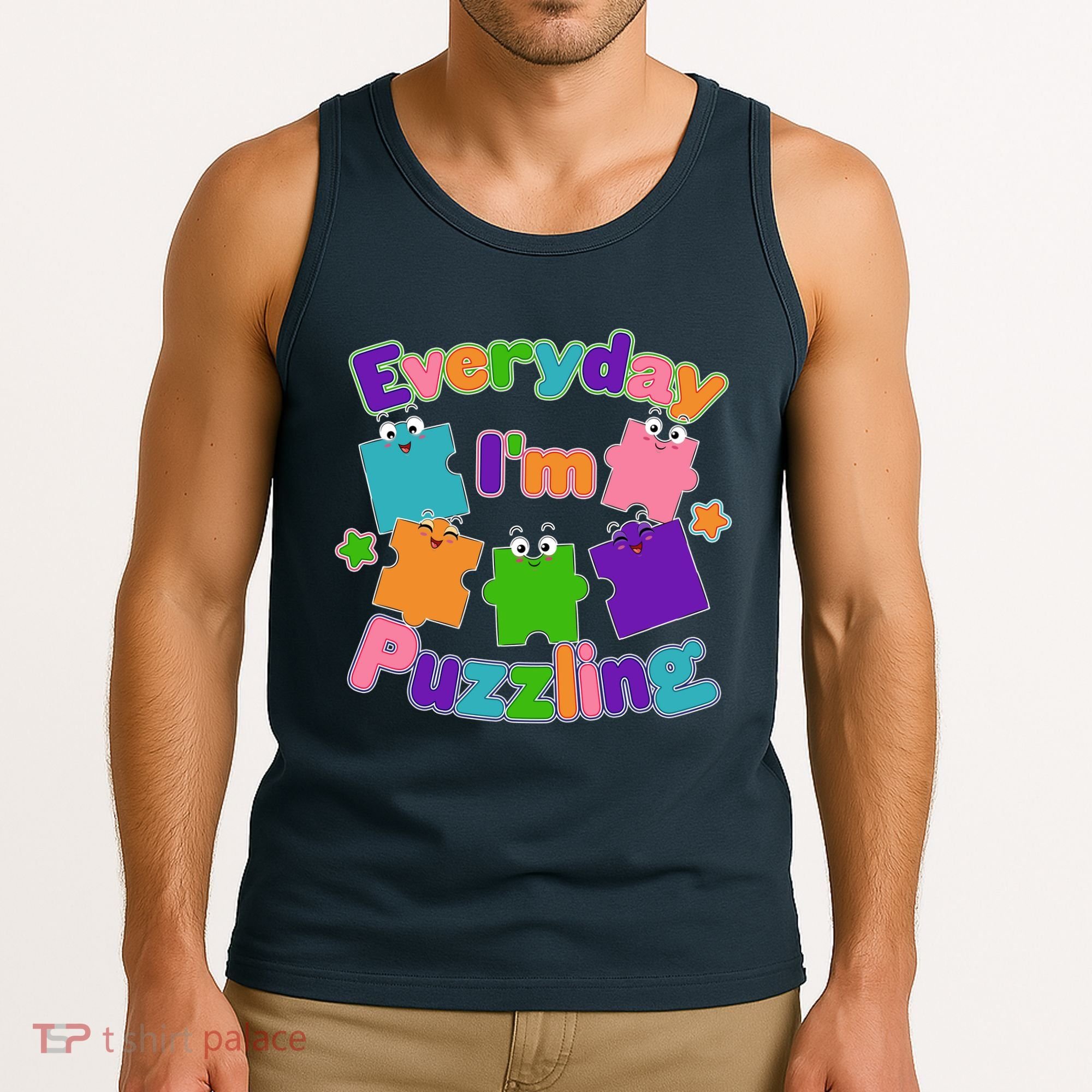 Cute Everyday I'm Puzzling Autism Awareness Tank Top