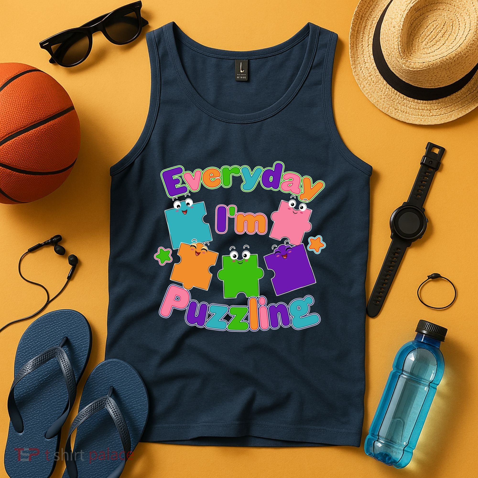 Cute Everyday I'm Puzzling Autism Awareness Tank Top