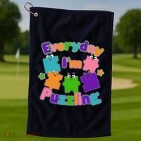 Cute Everyday I'm Puzzling Autism Awareness Golf Towel thumb 1