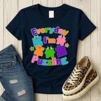 Cute Everyday I'm Puzzling Autism Awareness Women's T-Shirt thumb 3