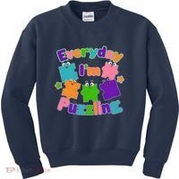 Cute Everyday I'm Puzzling Autism Awareness Kids Sweatshirt thumb 0