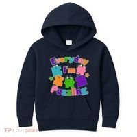 Cute Everyday I'm Puzzling Autism Awareness Kids Hoodie thumb 0