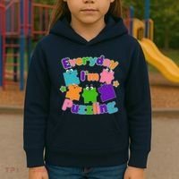 Cute Everyday I'm Puzzling Autism Awareness Kids Hoodie thumb 3