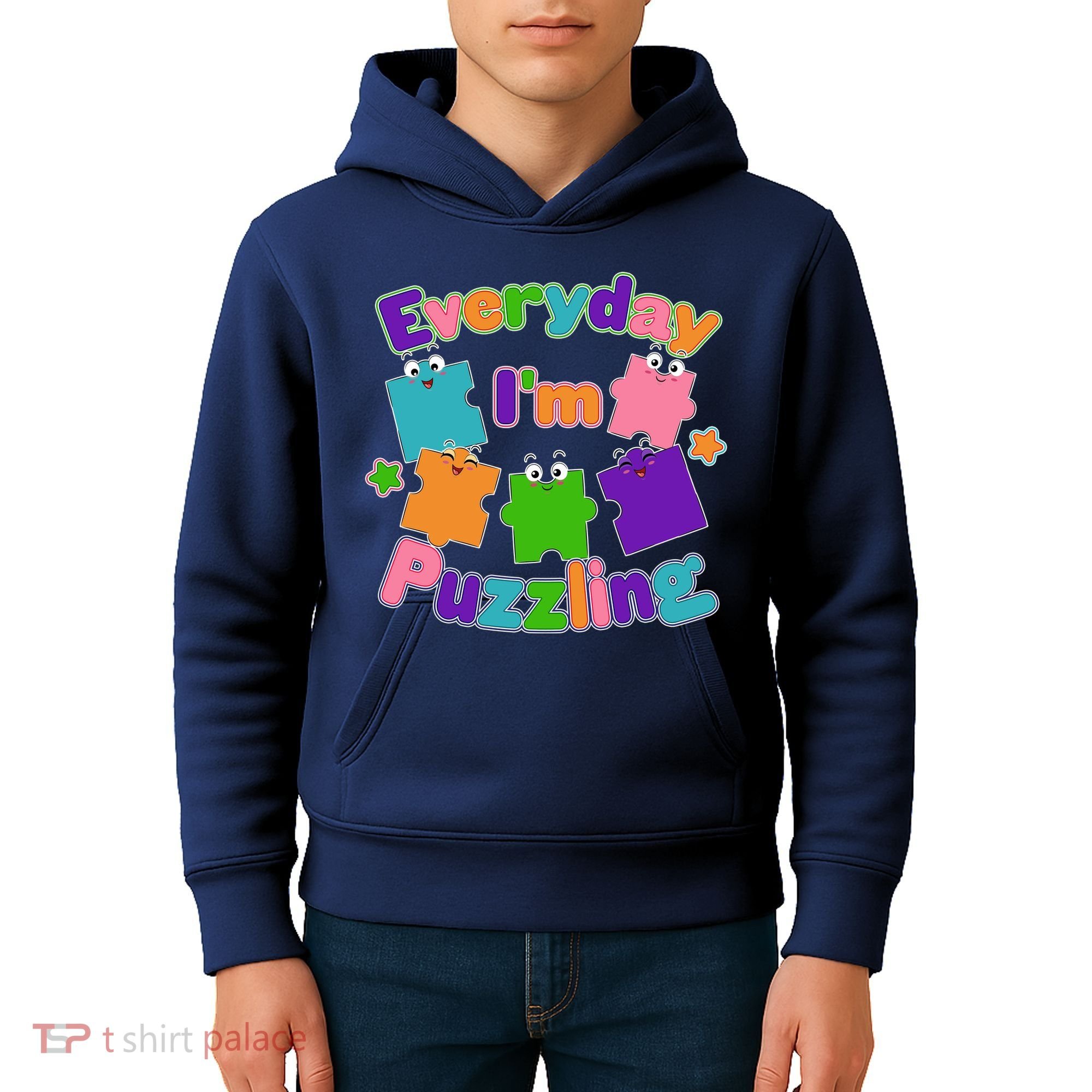 Cute Everyday I'm Puzzling Autism Awareness Kids Hoodie