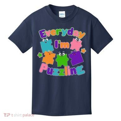 Cute Everyday I'm Puzzling Autism Awareness Kids T-Shirt