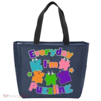 Cute Everyday I'm Puzzling Autism Awareness Tote Bag