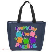 Cute Everyday I'm Puzzling Autism Awareness Tote Bag thumb 0