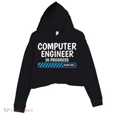 Computer Engineer In Progress Future Computer Engineer Crop Fleece Hoodie