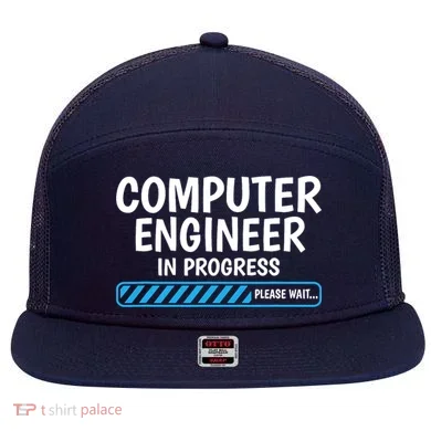 Computer Engineer In Progress Future Computer Engineer 7 Panel Mesh Trucker Snapback Hat