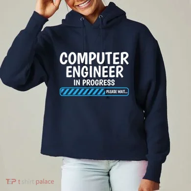 Computer Engineer In Progress Future Computer Engineer Ladies Heavyweight Boxy Pullover Hoodie
