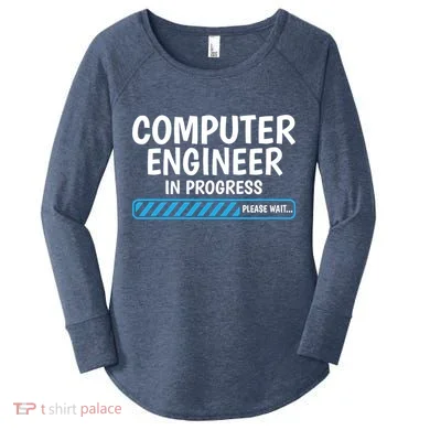 Computer Engineer In Progress Future Computer Engineer Women's Perfect Tri Tunic Long Sleeve Shirt
