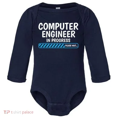 Computer Engineer In Progress Future Computer Engineer Baby Long Sleeve Bodysuit