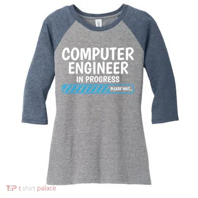 Computer Engineer In Progress Future Computer Engineer Women's Tri-Blend 3/4-Sleeve Raglan Shirt