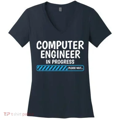 Computer Engineer In Progress Future Computer Engineer Women's V-Neck T-Shirt