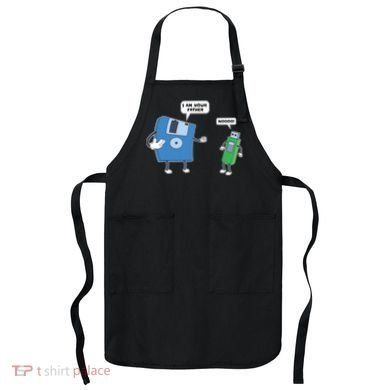 Computer Engineering I Men Father Son Floppy Disk Engineer Short Sleeve Apron