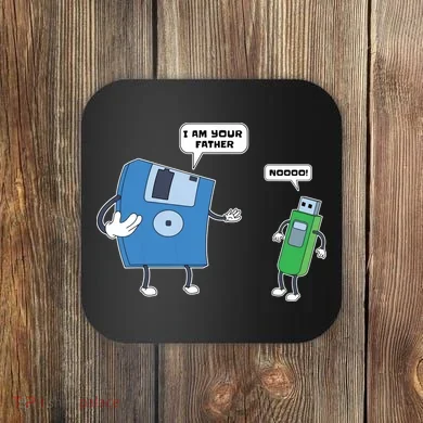 Computer Engineering I Men Father Son Floppy Disk Engineer Short Sleeve Coaster
