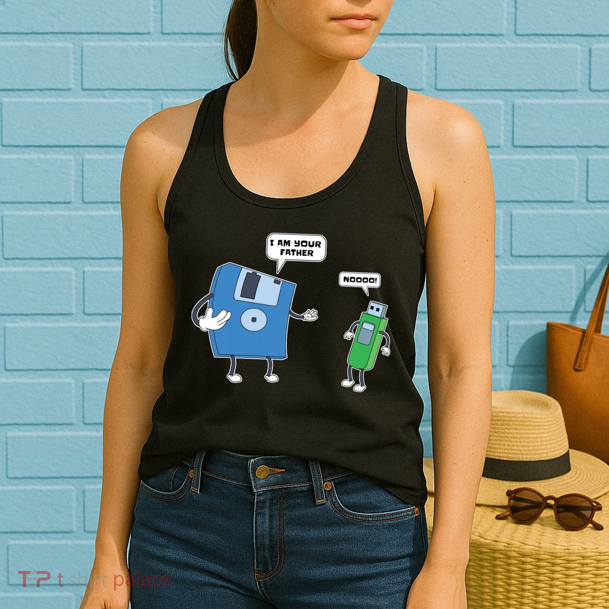 Computer Engineering I Men Father Son Floppy Disk Engineer Short Sleeve Women's Tank Top