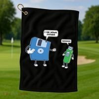 Computer Engineering I Men Father Son Floppy Disk Engineer Short Sleeve Golf Towel thumb 1