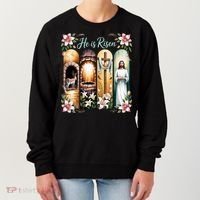 Celebrate Easter Jesus He Is Risen Women's Sweatshirt thumb 0