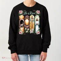 Celebrate Easter Jesus He Is Risen Women's Sweatshirt thumb 0