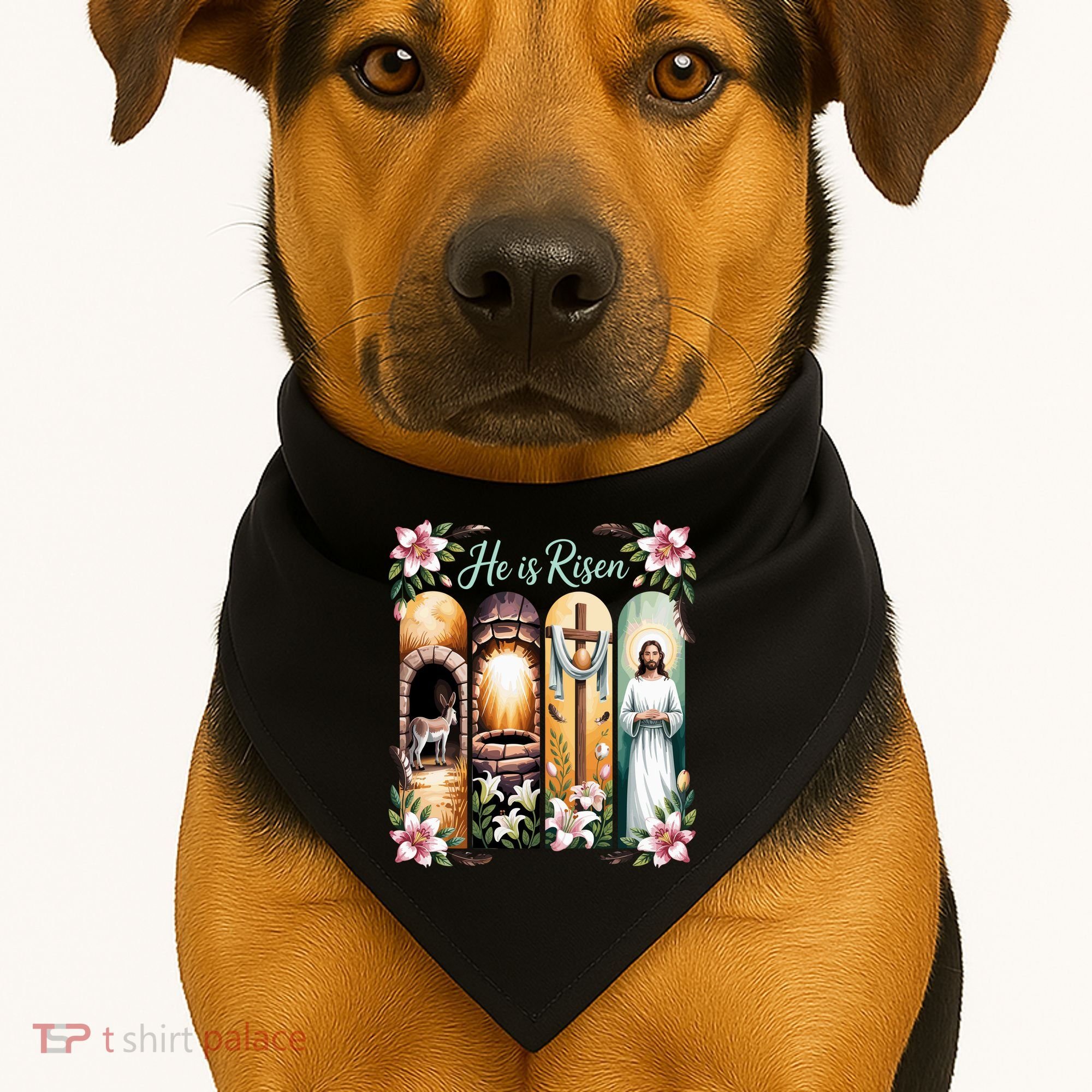 Celebrate Easter Jesus He Is Risen USA-Made Doggie Bandana