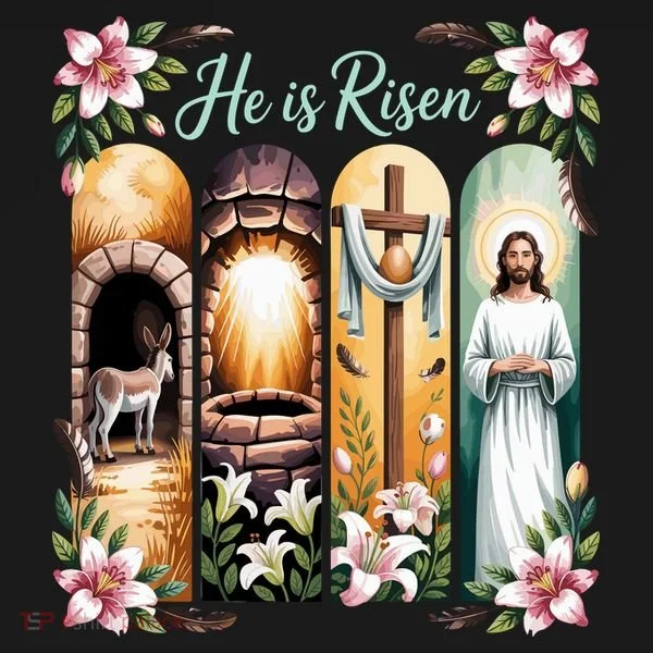 Celebrate Easter Jesus He Is Risen Bucket Hat